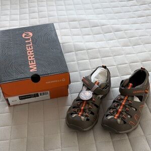 Merrell Kid’s MI-Hydro H2O Gray and Orange Sandals/Water Shoes